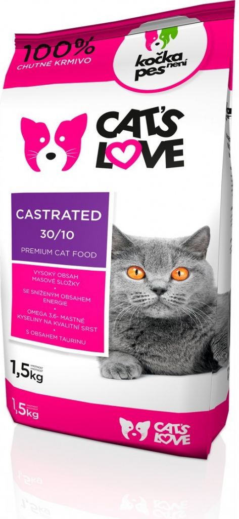 Nativia Kočka není pes Cat\'s Love Castrated 1,5 kg