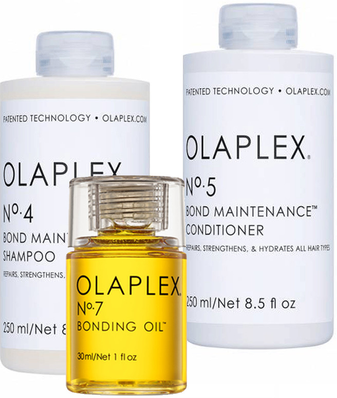 Olaplex No. 4 Bond Maintenance Shampoo 250 ml + No. 5 Bond Maintenance Conditioner 250 ml + No. 7 Bonding Oil 30 ml dárková sada