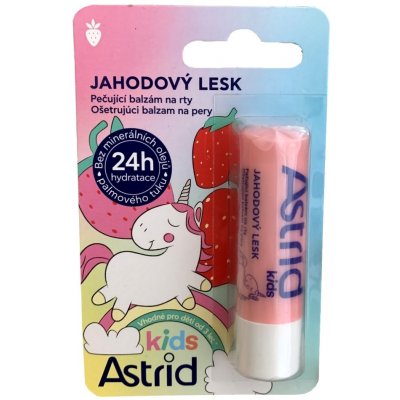 Astrid Kids Jahodový lesk pečující balzám na rty pro děti 4,8 g – Zbozi.Blesk.cz