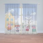 Sablio Záclony Prasátko Pepina Zima: 2ks 150x250cm – Hledejceny.cz