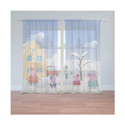 Sablio Záclony Prasátko Pepina Zima: 2ks 150x250cm – Hledejceny.cz