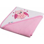Akuku osuška s kapucí 80x80cm SOVIČKA RŮŽOVÁ – Zboží Dáma