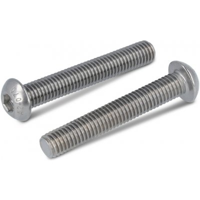INOX ISO 7380-1 šrouby s půlkulatou hlavou a vnitřním 6-hr, celý závit, nerez A2 Varianta: ISO 7380-1 šroub půlkulatá hlava na imbus, celozávit, nerez A2 M6X55/55 – Hledejceny.cz