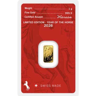 Argor-Heraeus zlatý slitek Rok Koně 2026 1 g – Zboží Mobilmania