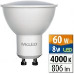 MCLED žárovka LED 8W-60 GU10 4000K 100° – Hledejceny.cz