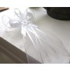 Svatební vývazek Vývazek velký s kytičkou - bílý