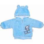 Baby Nellys kojenecká chlupáčková bundička s kapucí Cute Bunny modrá – Zboží Mobilmania