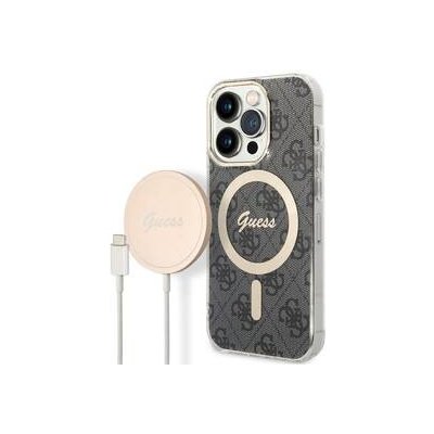 Pouzdro Guess case + charger set Apple iPhone 14 Pro 4G MagSafe černé