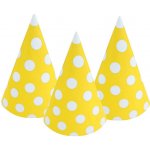 Paper Design Čepička papírová 6ks,15,5cm žlutá s puntíky – Zboží Mobilmania