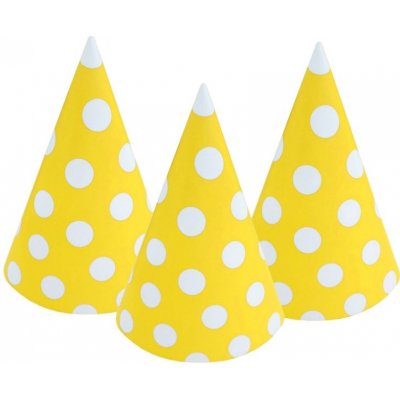 Paper Design Čepička papírová 6ks,15,5cm žlutá s puntíky – Zboží Mobilmania
