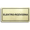 Piktogram Accept Piktogram "ELEKTRO-ROZVODNA" (160 × 80 mm) (zlatá tabulka - černý tisk)