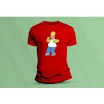 Sandratex dětské bavlněné tričko Homer Simpson. červená