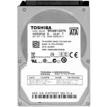 Toshiba 500GB SATA II 2,5", MK5061GSYN