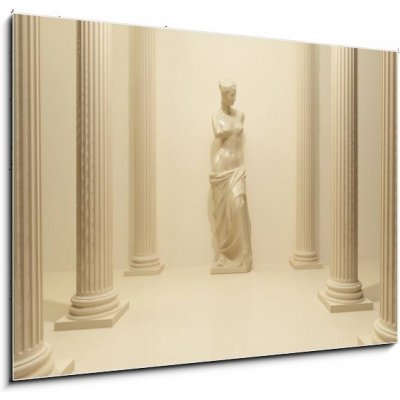 Obraz 1D - 100 x 70 cm - Ancient Statue of a nude Venus in the middle of perspective pill Starověká socha nahé Venuše uprostřed perspektivy pilulky