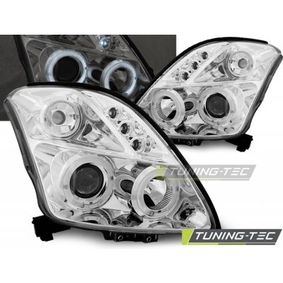 Tuning-Tec Přední čirá světla Suzuki Swift I (2005 - 2010) - chromované - Angel Eyes – Hledejceny.cz