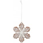 Clayre & Eef Závěsná dekorace perníková vločka Frosted Ginger - 9*1*10 cm – Hledejceny.cz