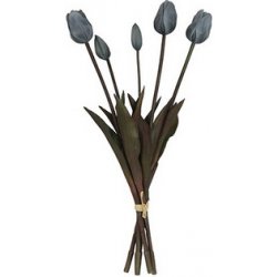 Umělý tulipán modrý buket 5 kusů 47cm