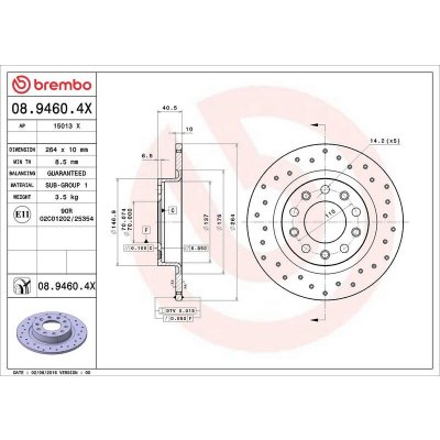 Brzdový kotouč BREMBO 08.9460.4X – Hledejceny.cz