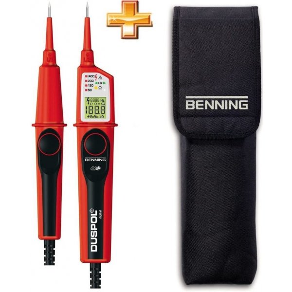 Ampérmetry a voltmetry Benning Duspol Digital SET (zkoušečka napětí 050263 + kožené pouzdro 10911)