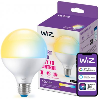 WiZ LED žárovka E27 G95 Globe 11W 1055lm 2700-6500K CRI80 IP20, stmívatelná – Hledejceny.cz