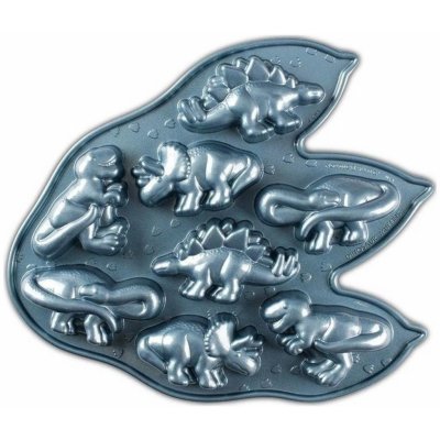 Nordic Ware Party Time Bakeware Collection Plát s 8 formičkami ještěrů Dinosaurus modrý 0,7 l – Zbozi.Blesk.cz
