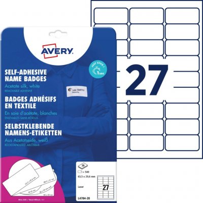 Avery Zweckform L4784-20 Samolepicí jmenovky 63,5x29,6 mm 540 ks bílé – Zboží Mobilmania