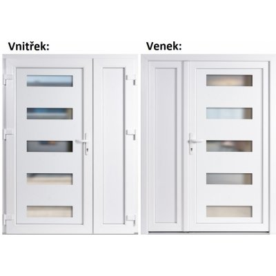 Soft Dvoukřídlé vchodové 6300+Panel Plný Bílá/bílá levé 150 x 200 cm – Hledejceny.cz