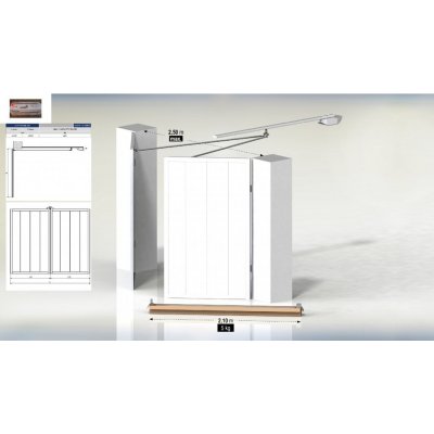 Pohon dvoukřídlých garážových vrat ERTE 800 typ 4015 SZ-2 kusy dálkových ovladačů +adaptér křídlových vrat-neodpružený CHEVRON Barva: zinek galvanický, – Sleviste.cz