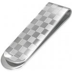 Spona na peníze Ocelová šachovnicová (světlá varianta) – Zboží Dáma