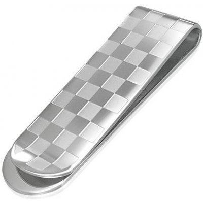 Spona na peníze Ocelová šachovnicová (světlá varianta) – Zboží Dáma