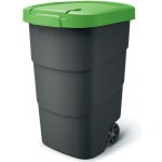 Prosperplast Popelnice s odolnými kolečky Wheeler antracit se zeleným víkem 95 l