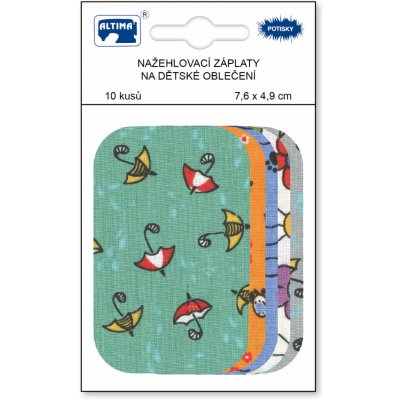 Nažehlovací záplaty s potiskem malé 10 ks - deštníky zelené + mix – Hledejceny.cz