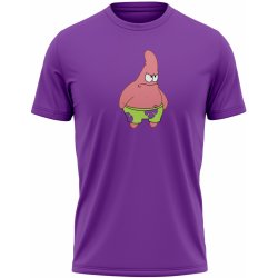 MemeMerch tričko Mad Patrick Dark Purple