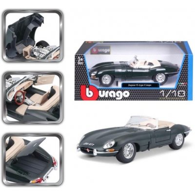 Bburago Jaguar E type Cabriolet zelená 1:18 – Zboží Mobilmania