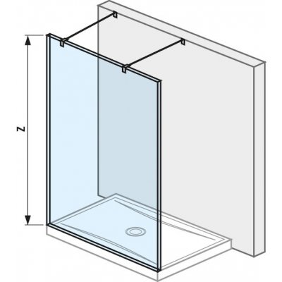 JIKA Cubito pure - skleněná stěna walk-in pro sprchovou vaničku 1300x800/900 mm (H267421), stříbrná/Transparentní sklo (H2674210026681) – Zboží Mobilmania