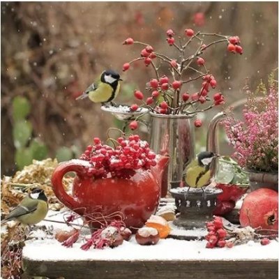 Ubrousek 33x33 cm Zimní aranžmá – Hledejceny.cz