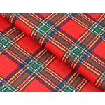 Bavlněná látka - skotské káro červené - metráž šířka 160 cm – Zboží Mobilmania