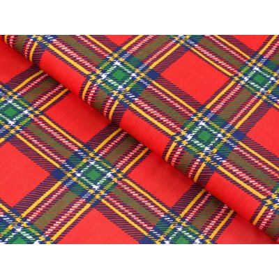 Bavlněná látka - skotské káro červené - metráž šířka 160 cm – Zboží Mobilmania
