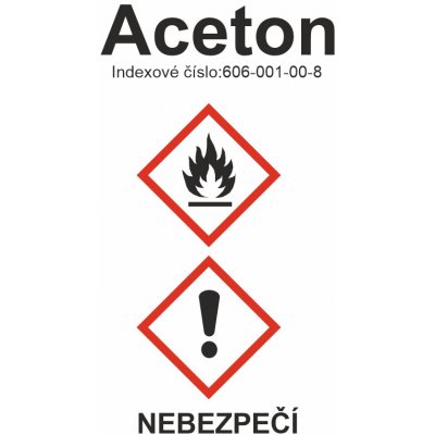 GHS štítek - Aceton symboly samolepící vinylová fólie A5 (210 x 148 mm) – Hledejceny.cz