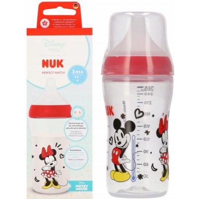 Nuk Perfect Match láhev Disney s kontrolou teploty červená 260 ml – Zboží Dáma