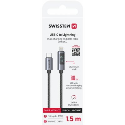 Swissten 71551076 lcd usb-c / lightning 1,5m – Zboží Živě