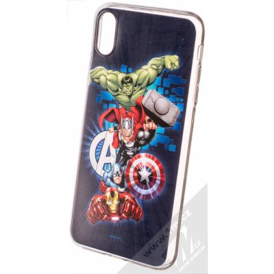 Pouzdro Marvel Avengers 001 TPU ochranné silikonové s motivem Apple iPhone XS Max tmavě modré – Zbozi.Blesk.cz