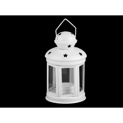 Prima-obchod Kovová lucerna 10 x 16 cm, barva 1 bílá – Zboží Dáma