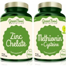 Greenfood Nutrition Methionin + Cysteine 90 kapslí + Zinc Chelate 60 kapslí