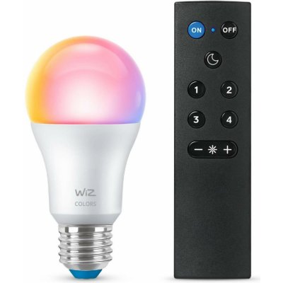 WiZ SET 1x LED žárovka E27 A60 8W 60W 806lm 2200-6500K RGB IP20, stmívatelná + ovladač