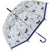 Deštník Deštník pro dospělé s modrým okrajem a kočičkami