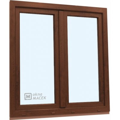 KNIPPING Plastové okno - 70 AD, 1200x1500 mm, O+OS klapačka, ořech Barva, imitace: ořech/bílá (jednostranně) – Zbozi.Blesk.cz