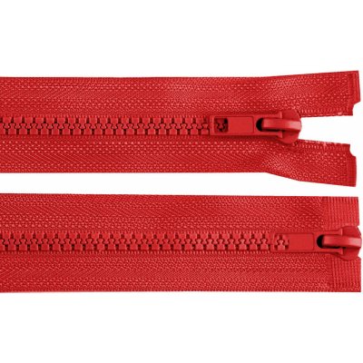 Prima-obchod Zip kostěný No 5 dělitelný 2 jezdce / dvoucestný 75 cm bundový, barva 148 červená – Hledejceny.cz