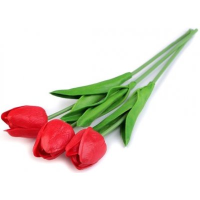 Umělý tulipán 35 CM k aranžování balení 3 KUSY - 6 růžová tmavá – Hledejceny.cz