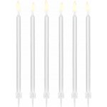 PartyDeco Dlouhé svíčky na dort BÍLÉ 14 cm – Sleviste.cz